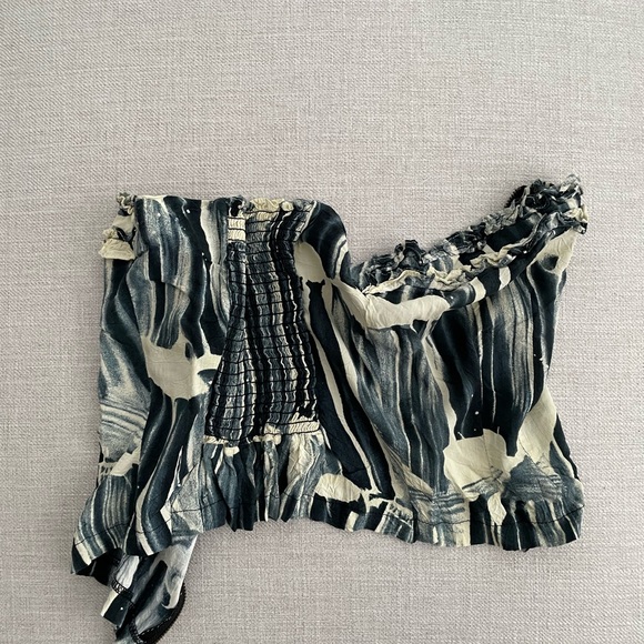 Urban renewal recycled zip up tube top - Picture 3 of 3